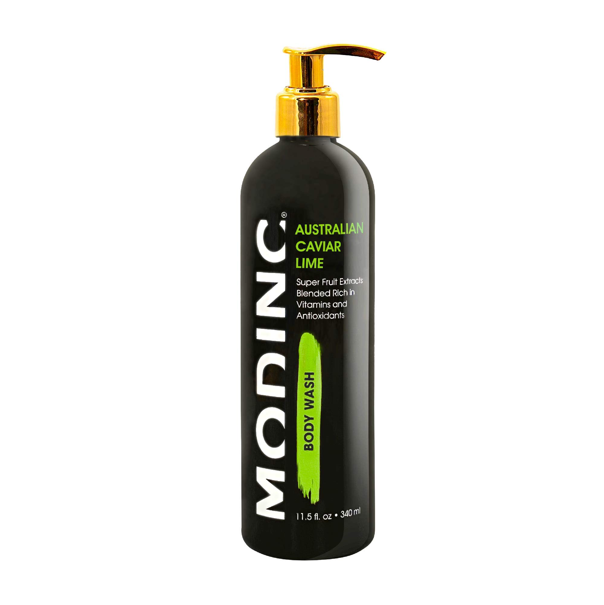 Premium Australian Caviar Lime Body Wash - Vitamin & Antioxidant Rich Superfruit Extracts, Vegan & Cruelty Free with Pump (11.5 oz) for Spa-Like Luxury at Home