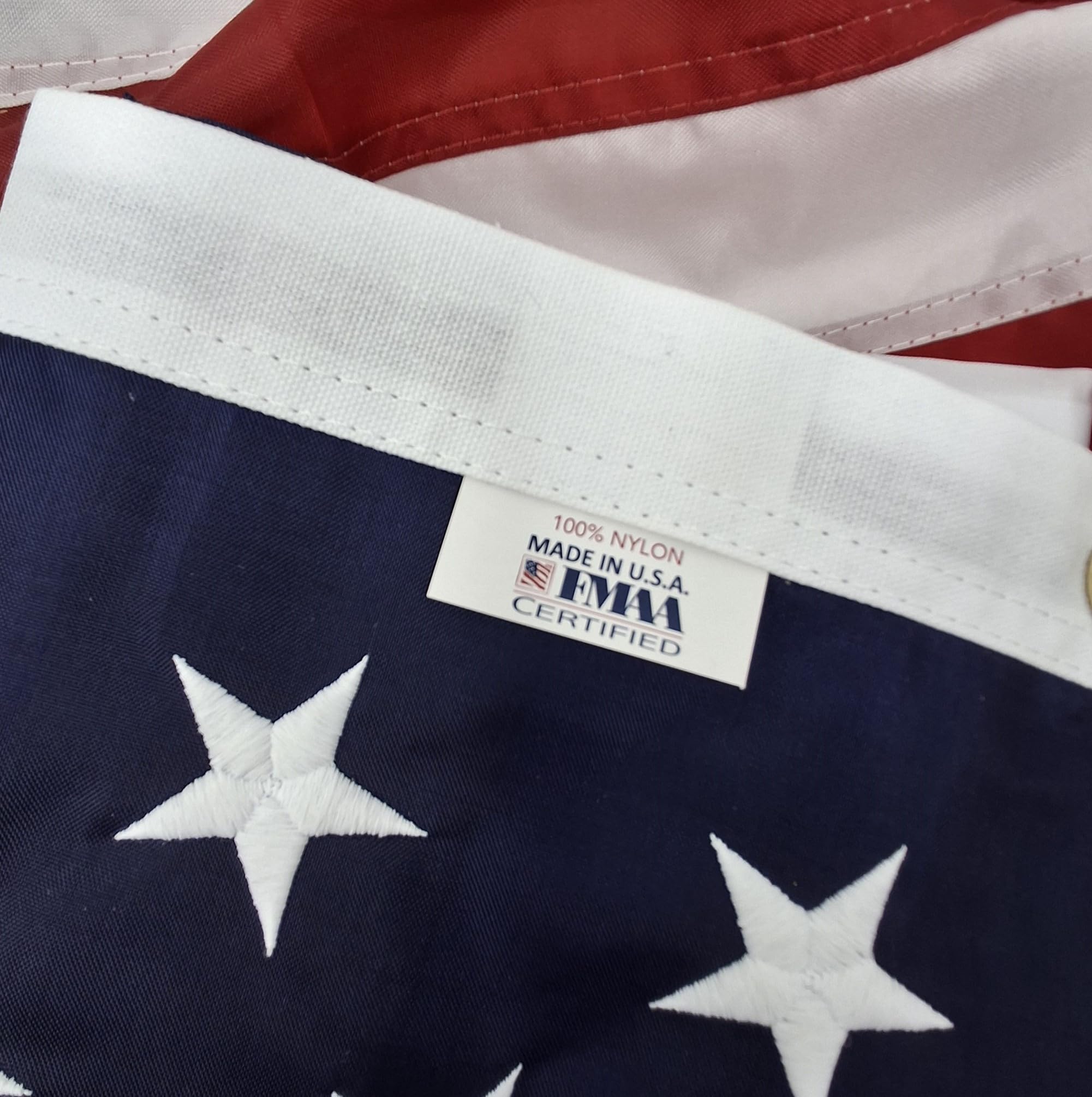 6x10 American Flag - Durable SolarMax Nylon, Sewn Stripes & Embroidered Stars - FMAA Certified, Made in USA - Perfect for Outdoor Display, Parades, and Patriotic Events