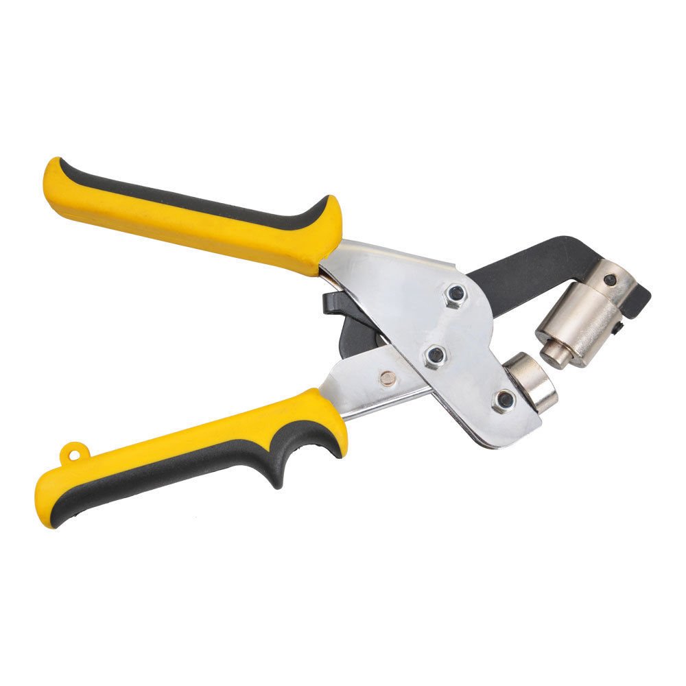 Portable Hand Press Grommet Tool Kit with 500pcs Yellow Eyelets - Heavy Duty Hole Punch for Vinyl Banners, Signs, Tarps & Fabric - Perfect for DIY Projects, Home Repairs & Professional Sign Making