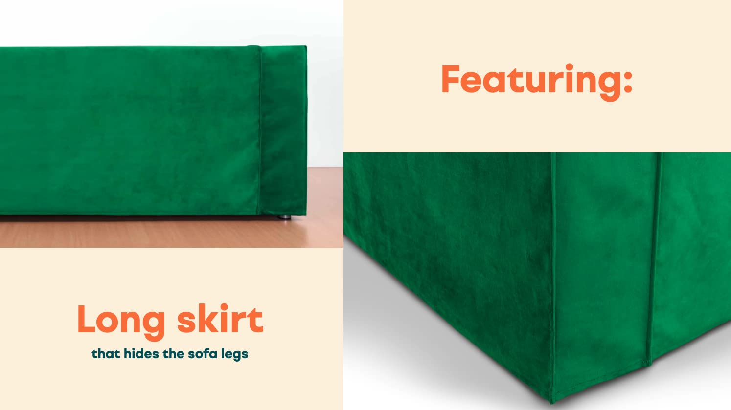 Premium Custom Klippan Sofa Cover - Designer Velvet Slipcover for IKEA Klippan 2-Seater Loveseat | Pet-Friendly, Durable & Stylish (Emerald Green) | Perfect for Living Room, Home Theater & Cozy Spaces