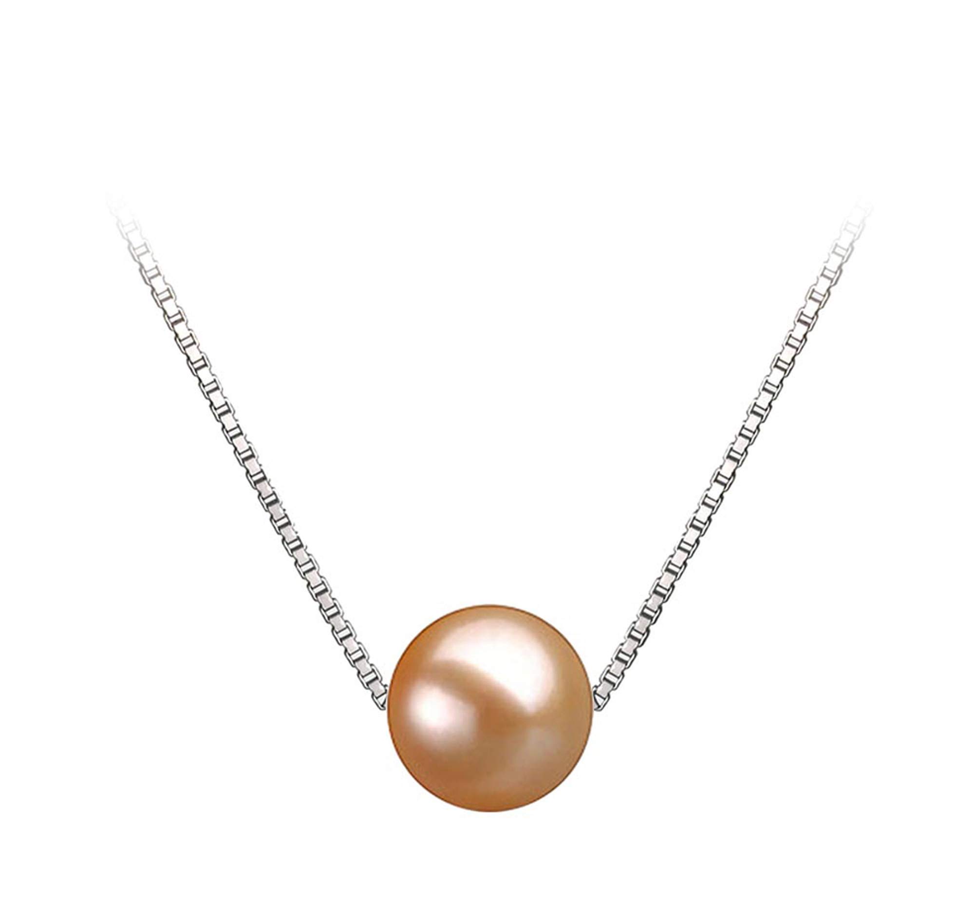 Japanese AAAA Pink Pearl Necklace - 8-10mm Freshwater Cultured Pearl Pendant for Women | Elegant Gift & Wedding Jewelry