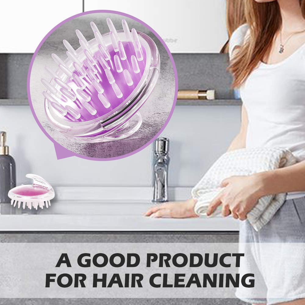 RAJA DHIRAJ Silicone Scalp Massager Brush - Hair & Head Massager for Relaxation & Stress Relief - Shampoo Brush for Deep Cleansing & Hair Growth - Perfect for Shower, Spa, and Home Hair Care Routine
