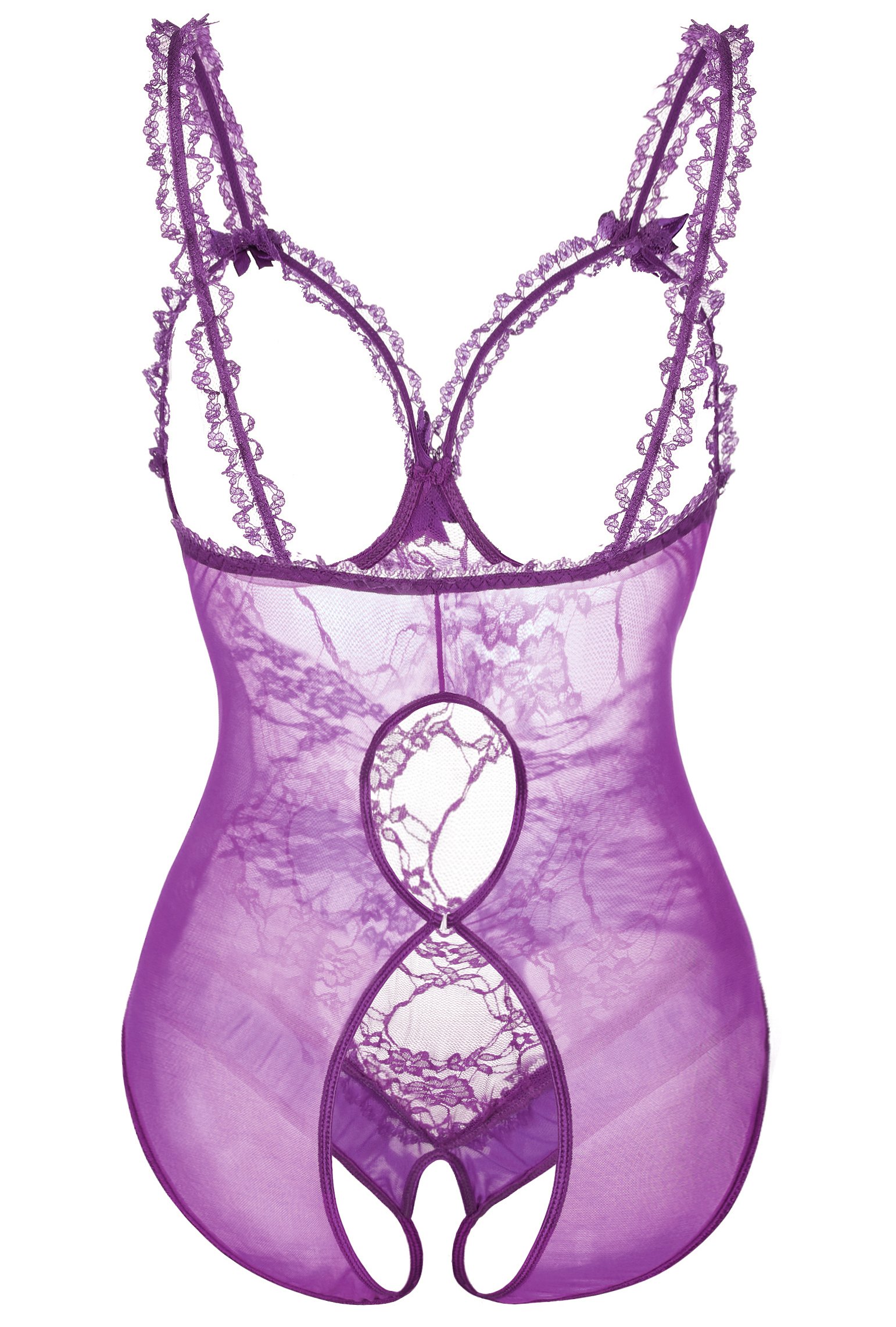 Sexy Women's Lingerie Nightwear - Plus Size One-Piece Bodysuit Nightie in Black for Romantic Evenings & Bedtime Comfort