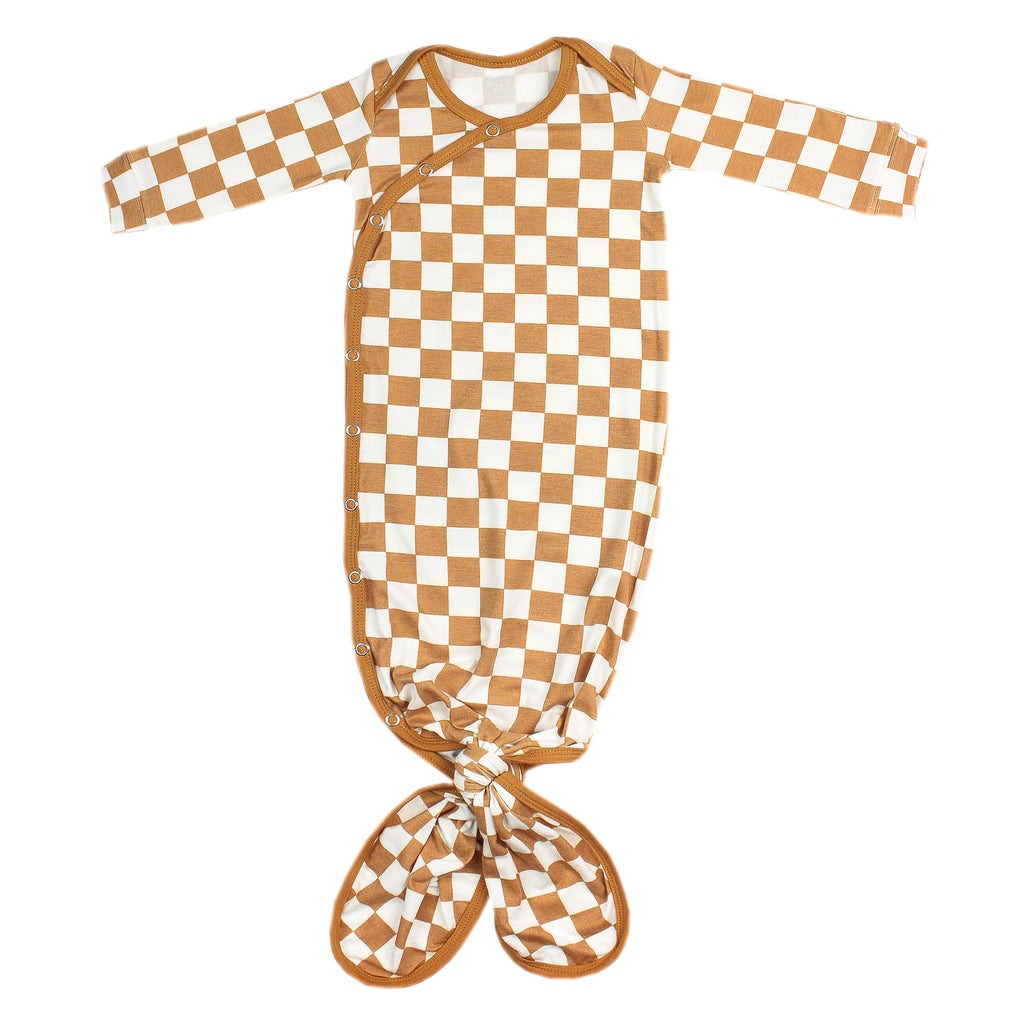 Soft Newborn Knotted Gown - Organic Cotton Baby Sleepwear for Boys & Girls - Perfect for Hospital, Photo Shoots & First Outfits