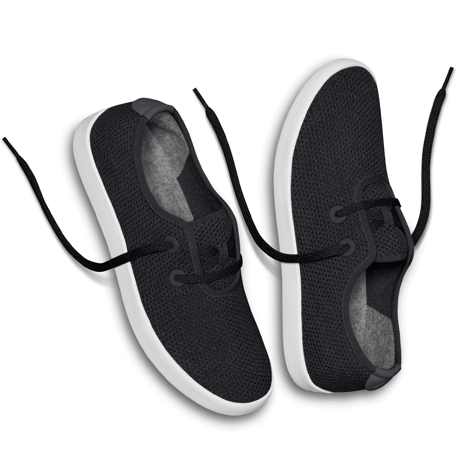Women's Tree Skipper Jet Black Sneakers with White Sole - Comfortable Casual Shoes for Walking, Running & Everyday Wear