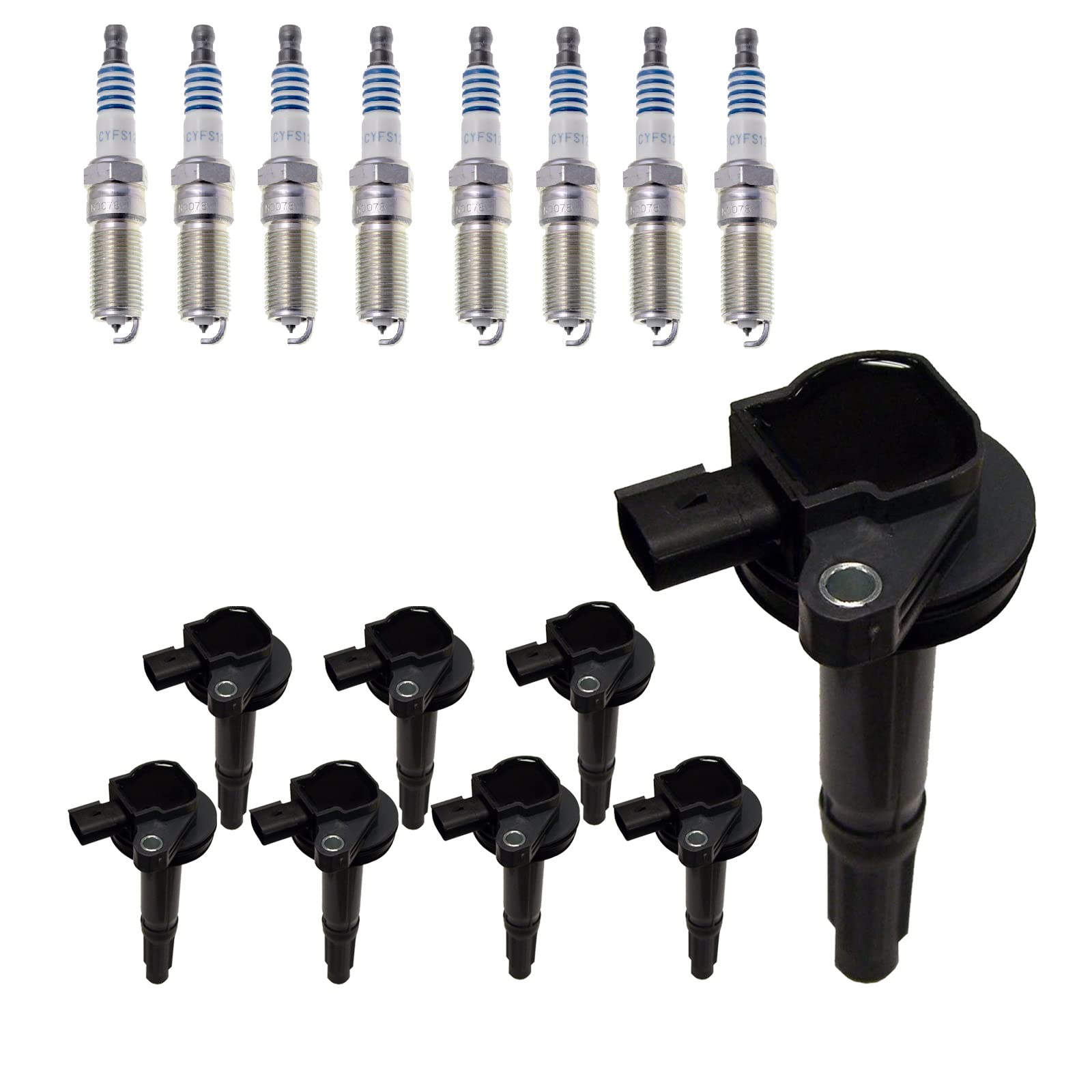 8 Pack AD Auto Parts Ignition Coils & OEM Platinum Spark Plugs - Compatible with [Vehicle Models] - Improve Engine Performance & Fuel Efficiency for Smooth Driving