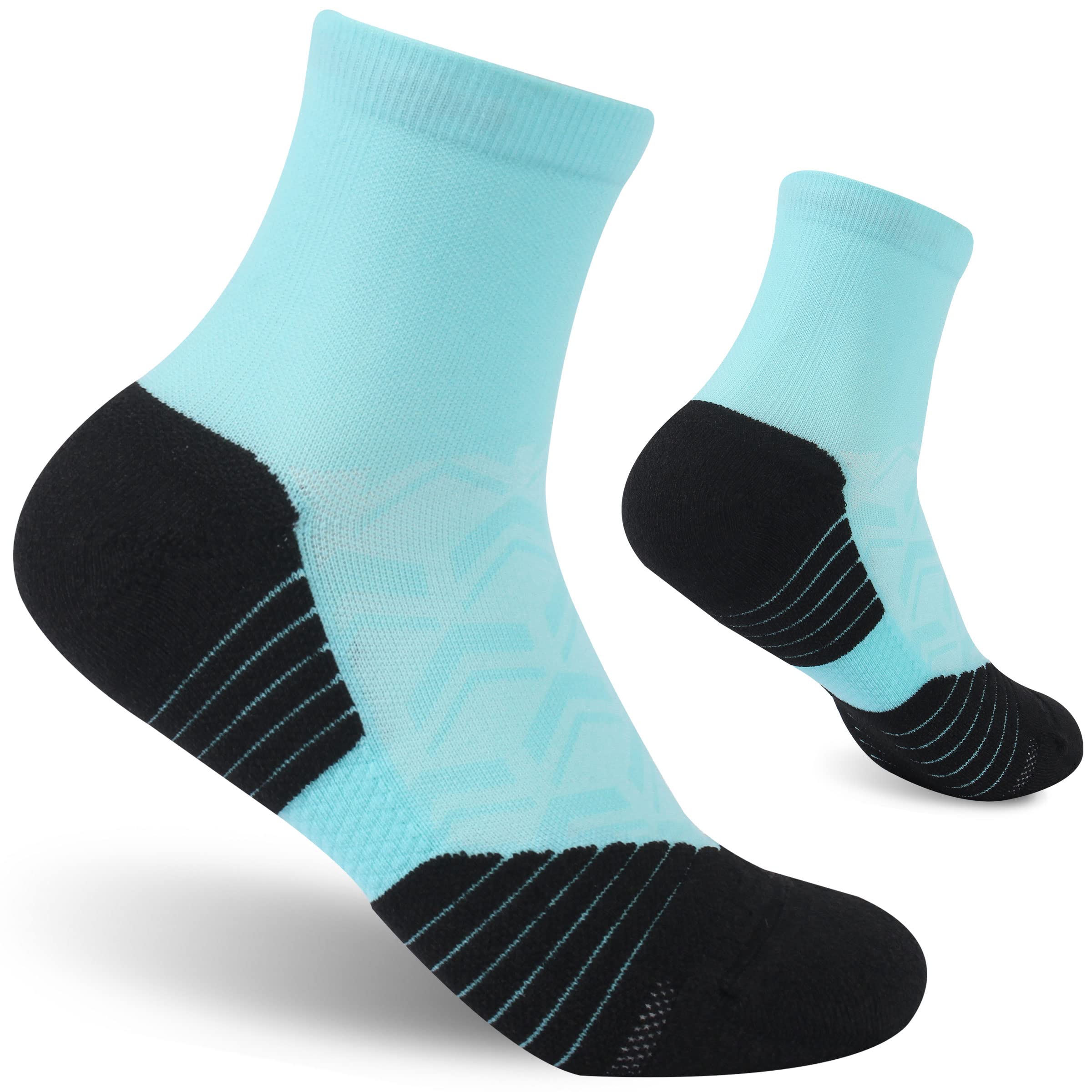 NIcool Compression Cycling Running Socks for Men & Women - Breathable Cushioned Athletic Socks for Tennis, Golf, Workout & Sports - Ideal for Cycling, Jogging & Gym Activities