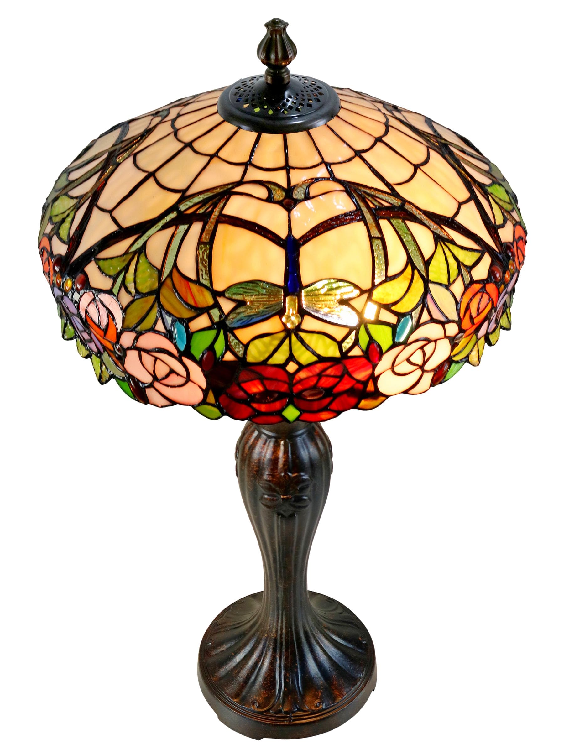 Dale Tiffany TT15097 Zenia Rose Tiffany Style Table Lamp - Elegant Home Decor for Living Room, Bedroom, or Office