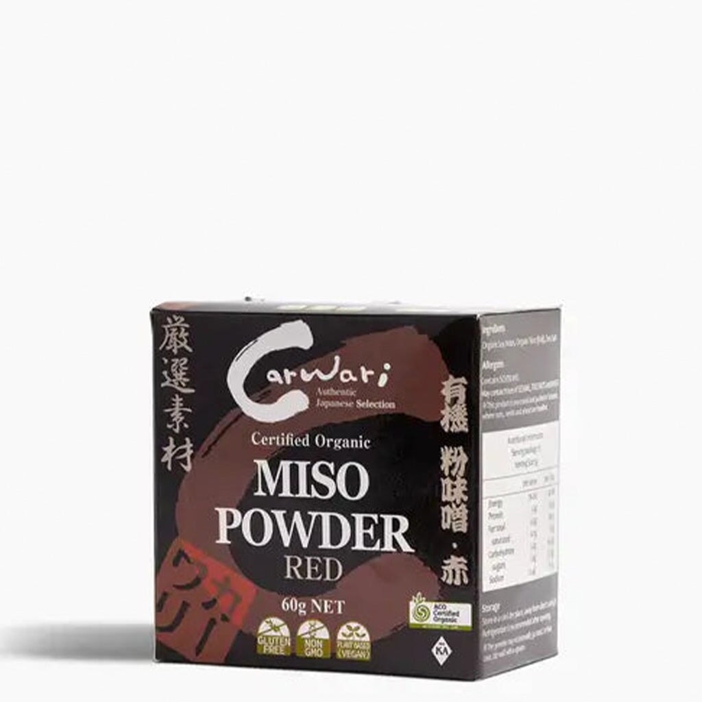 Organic Red Miso Powder by Carwari - Gluten-Free, Vegan Japanese Seasoning for Soups, Marinades & Dressings | Authentic Umami Flavor Enhancer