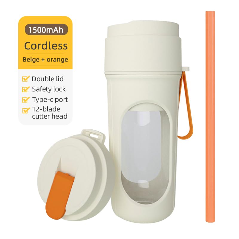 2 in 1 Portable Juicer Cup - High Capacity Blender for Fruits & Vegetables, USB Rechargeable Sports Bottle | Perfect for Gym, Hiking & Outdoor Activities