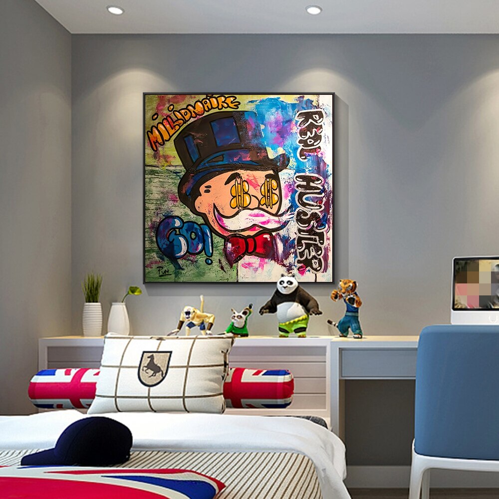 Alec Monopoly Millionaire Hustler Art Print - Monopoly Man Wall Poster for Home & Office Decor - Perfect for Living Room, Bedroom or Game Room