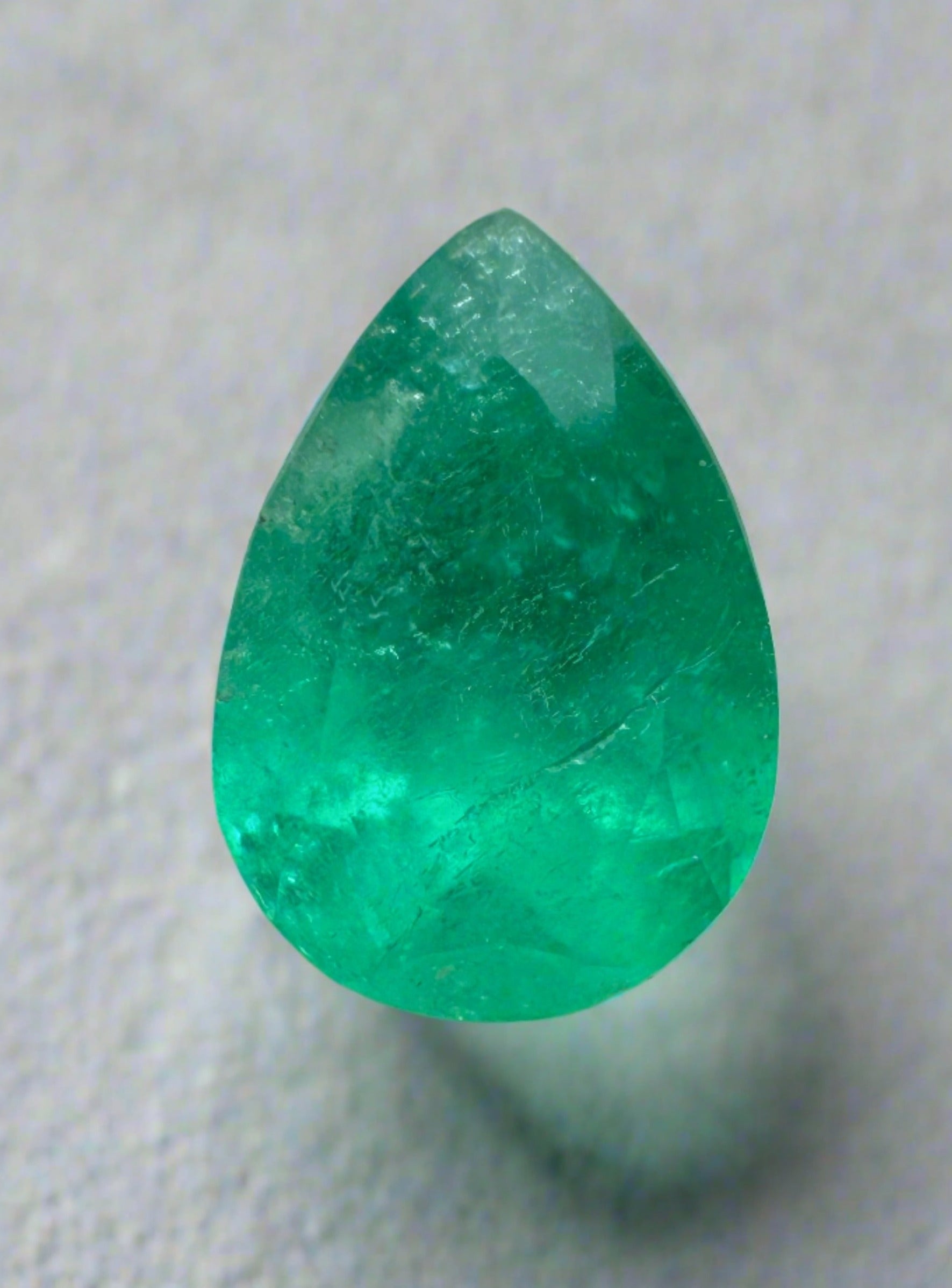 1.58 Carat Medium Green Natural Loose Colombian Emerald Pear Cut Gemstone for Jewelry Making, Engagement Rings & Fine Collections