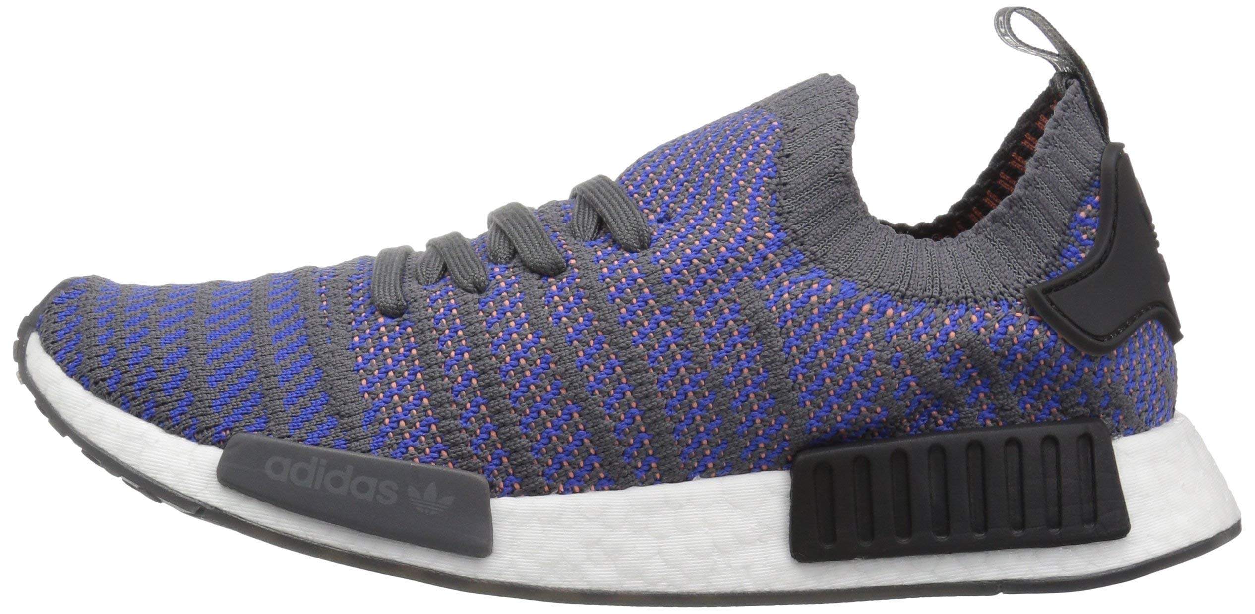 adidas Originals Men's NMD_R1 STLT Primeknit Running Shoes - Hi-Res Blue/Black/Chalk Coral - Size 7.5 | Lightweight & Breathable for Running, Gym Workouts & Casual Wear