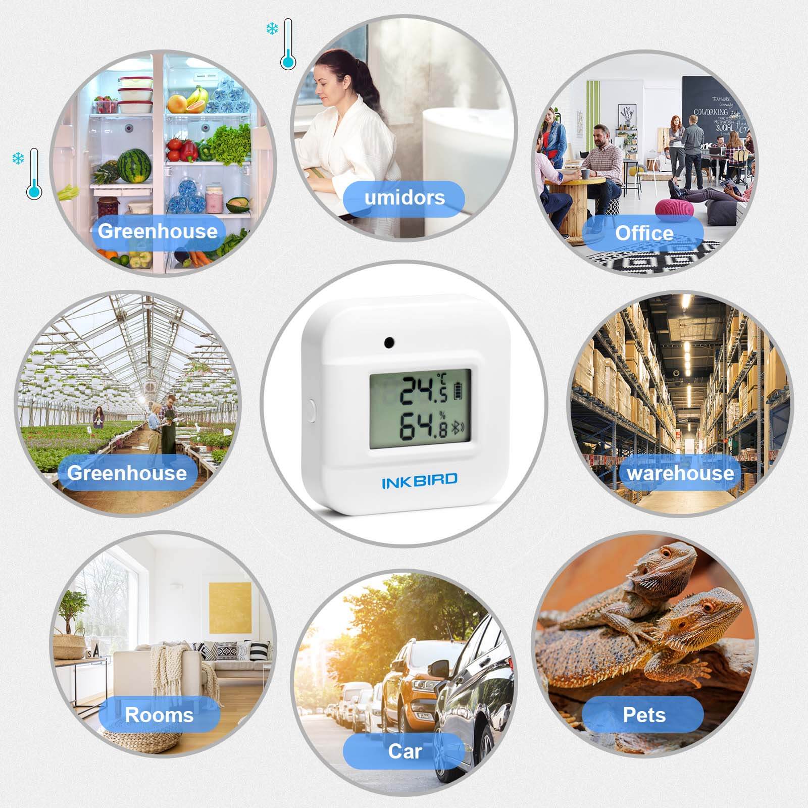 Wireless Bluetooth Hygrometer Thermometer IBS TH2 Plus - Monitor Indoor Temperature & Humidity for Home, Office, Nursery, and Greenhouse