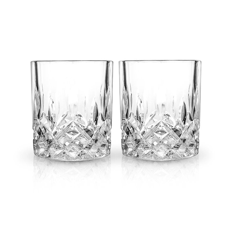 Premium Admiral Crystal Tumblers Set of 2 - 16oz Elegant Glass Drinking Cups for Wine, Cocktails & Iced Coffee - Perfect for Home Bar, Dinner Parties & Gifts