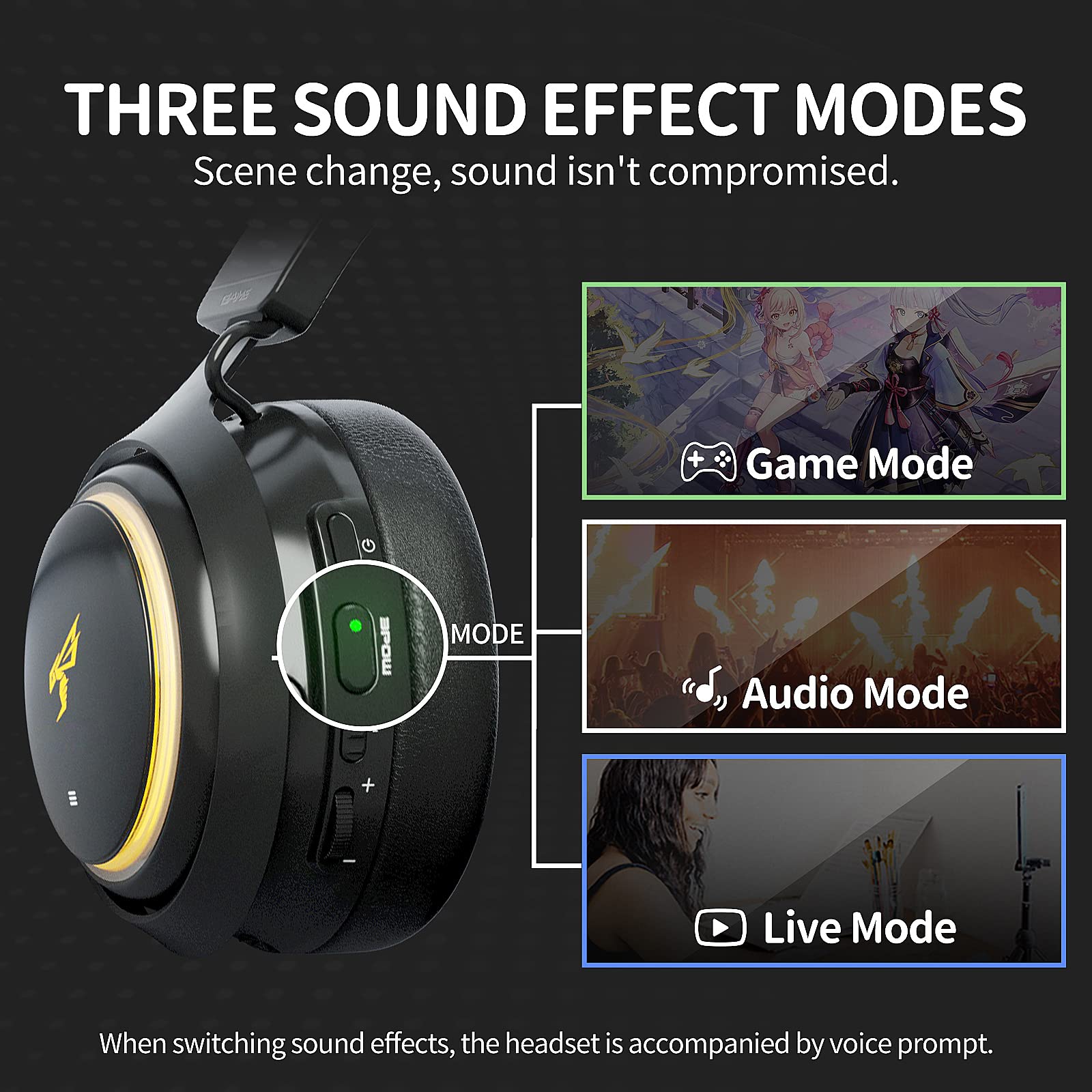 Wireless Gaming Headset with Cat Ears - Bluetooth Headphones for PC, PS5, Xbox & Smartphone - Retractable Mic, 7.1 Surround Sound, 50mm Drivers, RGB Lighting - Cute Cat Ear Headphones for Girls (Black) - Perfect for Gaming, Streaming & Online Classes
