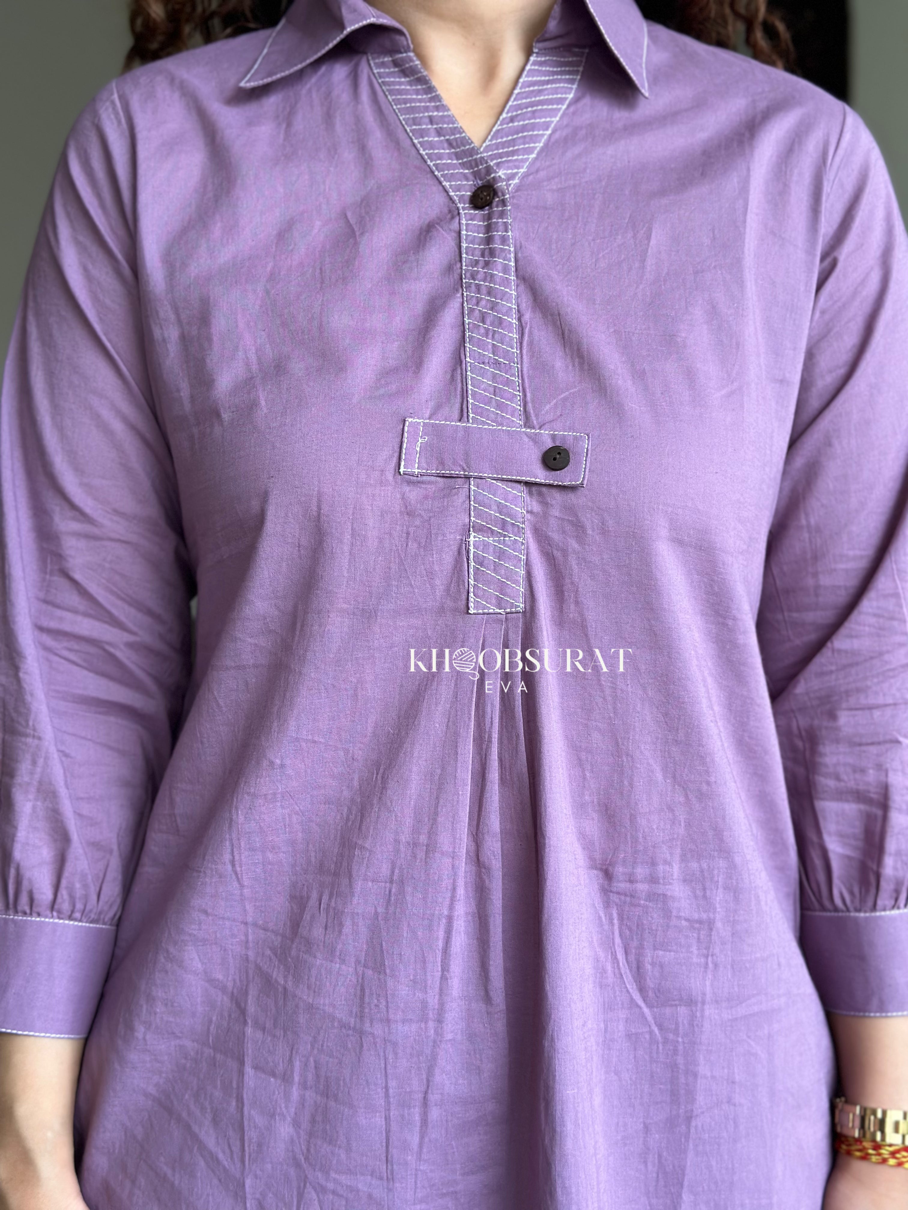 Stylish Cotton Breeze Purple Kurta Set for Women - Comfortable Traditional Indian Outfit for Festivals, Parties & Casual Wear