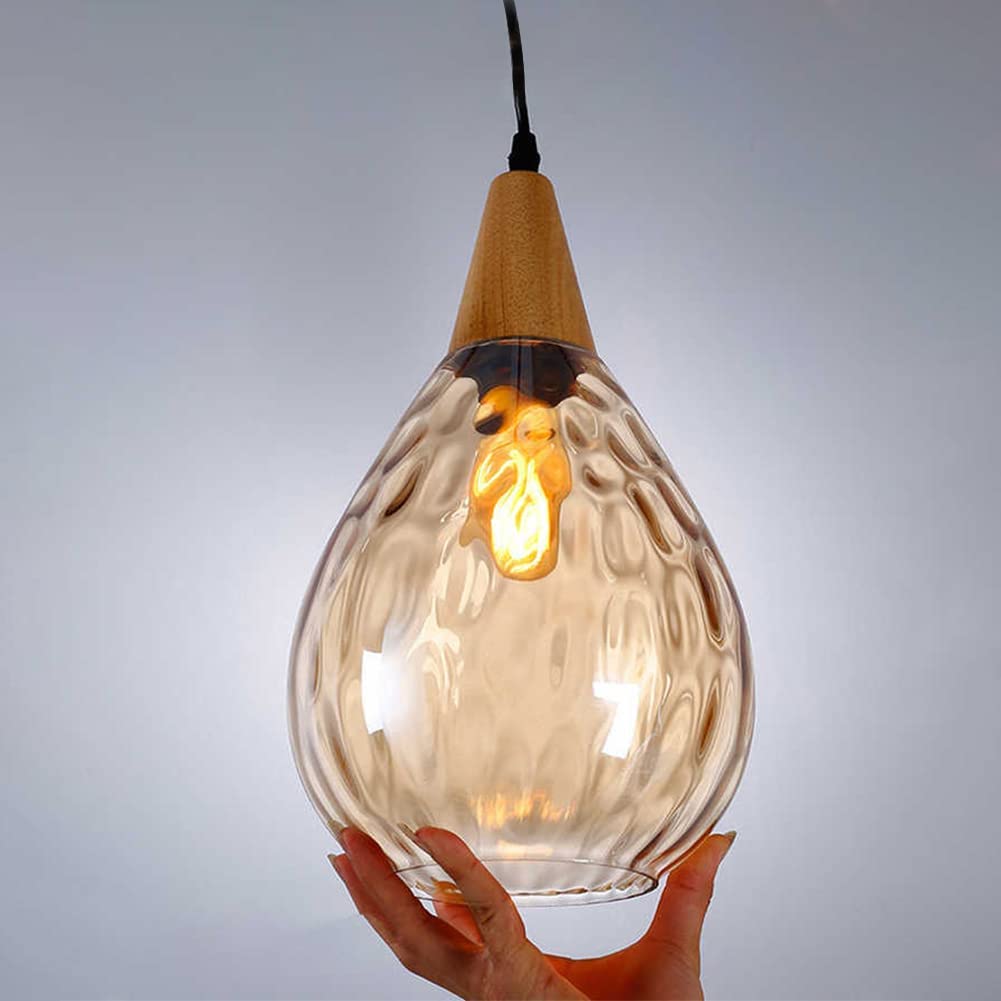 Modern Glass Pendant Light Fixtures - 3 Unique Hammered Glass Farmhouse Chandelier with Cluster Design for Kitchen, Dining Room & Living Room | Perfect for Modern Home Decor & Cozy Ambiance Lighting