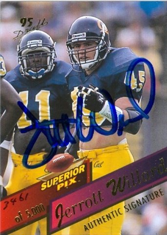 Jerrott Willard Autographed Football Card - California College Football Collectible - Autograph Warehouse 31732 - Perfect for Sports Memorabilia Displays & Fan Collections