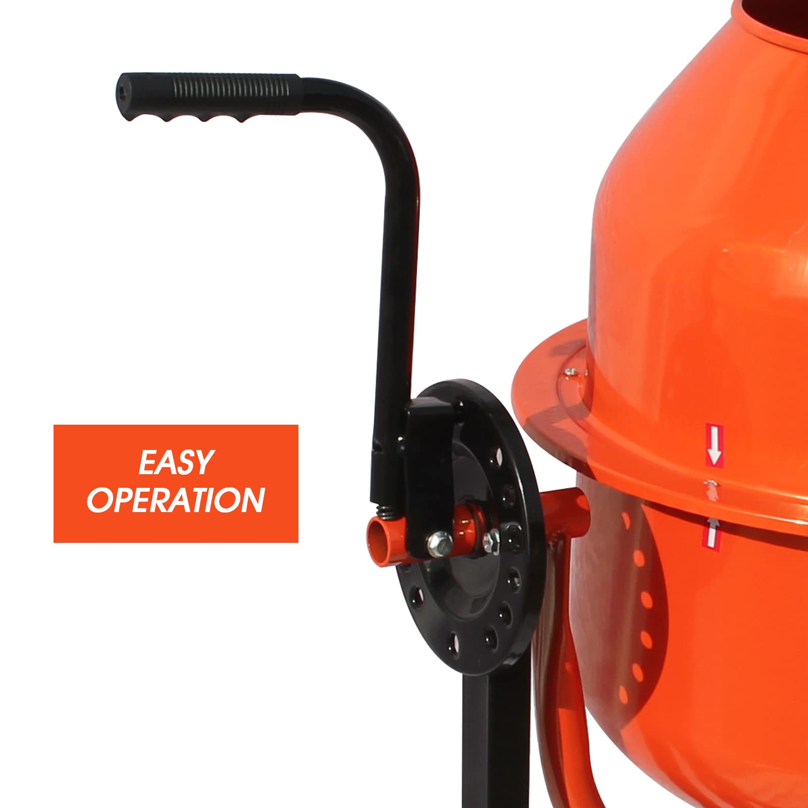 Electric Cement Mixer 3 Cu. Ft. - Portable Power Concrete Mixer with Wheels & Stand for Mud, Stucco, Mortar - Ideal for DIY Projects, Construction Sites & Home Renovations