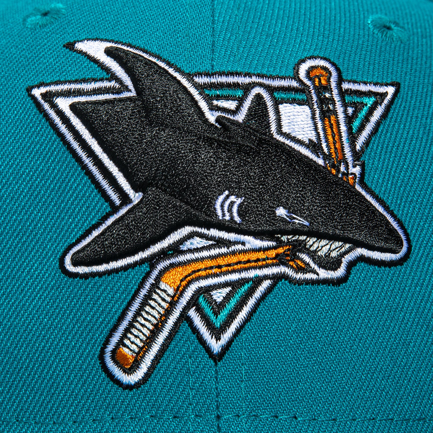 New Era 59Fifty San Jose Sharks 1991 Vintage Logo Patch Snapback Hat - Teal NHL Hockey Fan Cap for Men & Women - Perfect for Games, Collecting & Streetwear Fashion