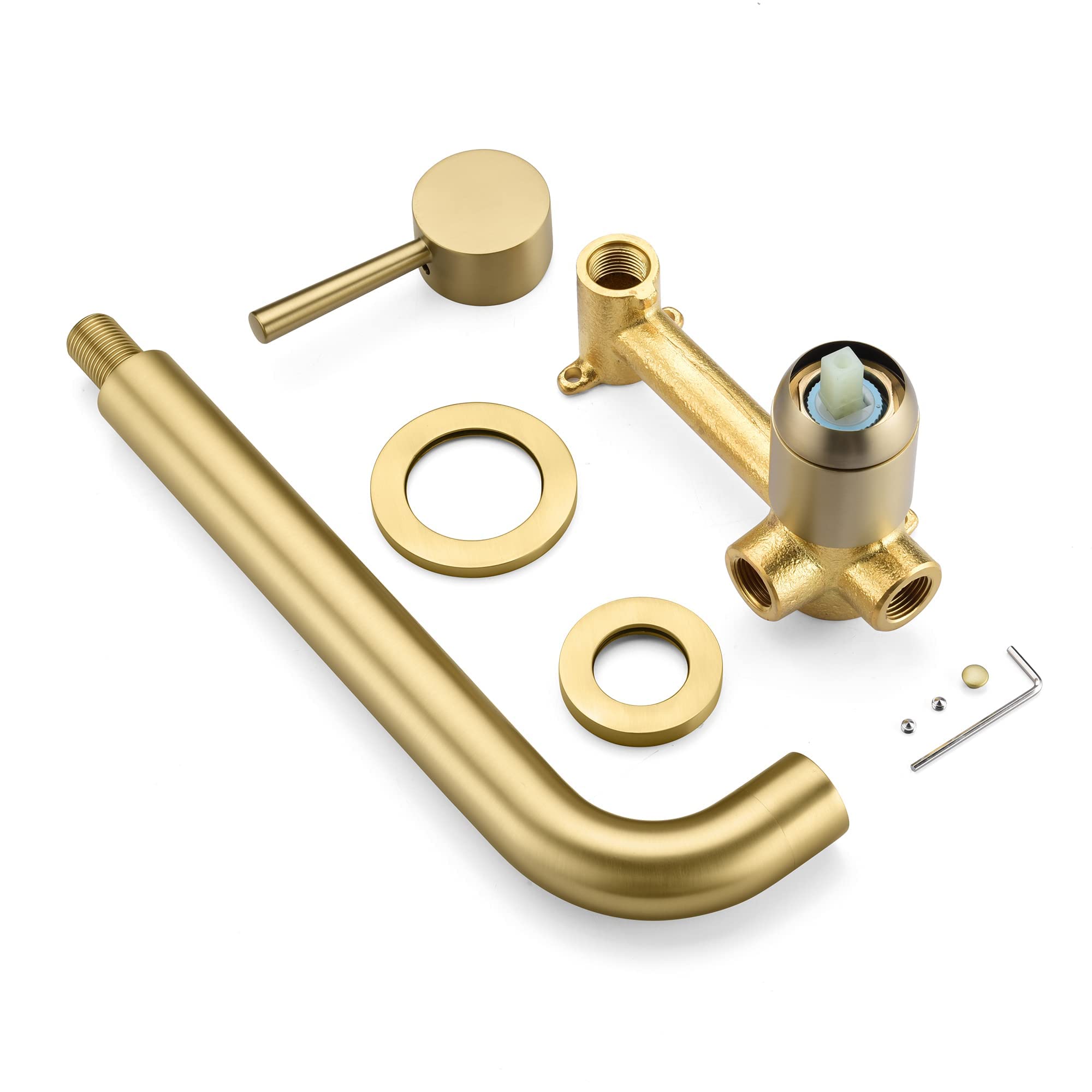 Premium Shower Faucet Set S3223BGI + Wall Mount Tub Filler S2149BGI - Complete Bathroom Fixture Kit for Modern Homes, Spa-Like Shower Experience, Easy Installation