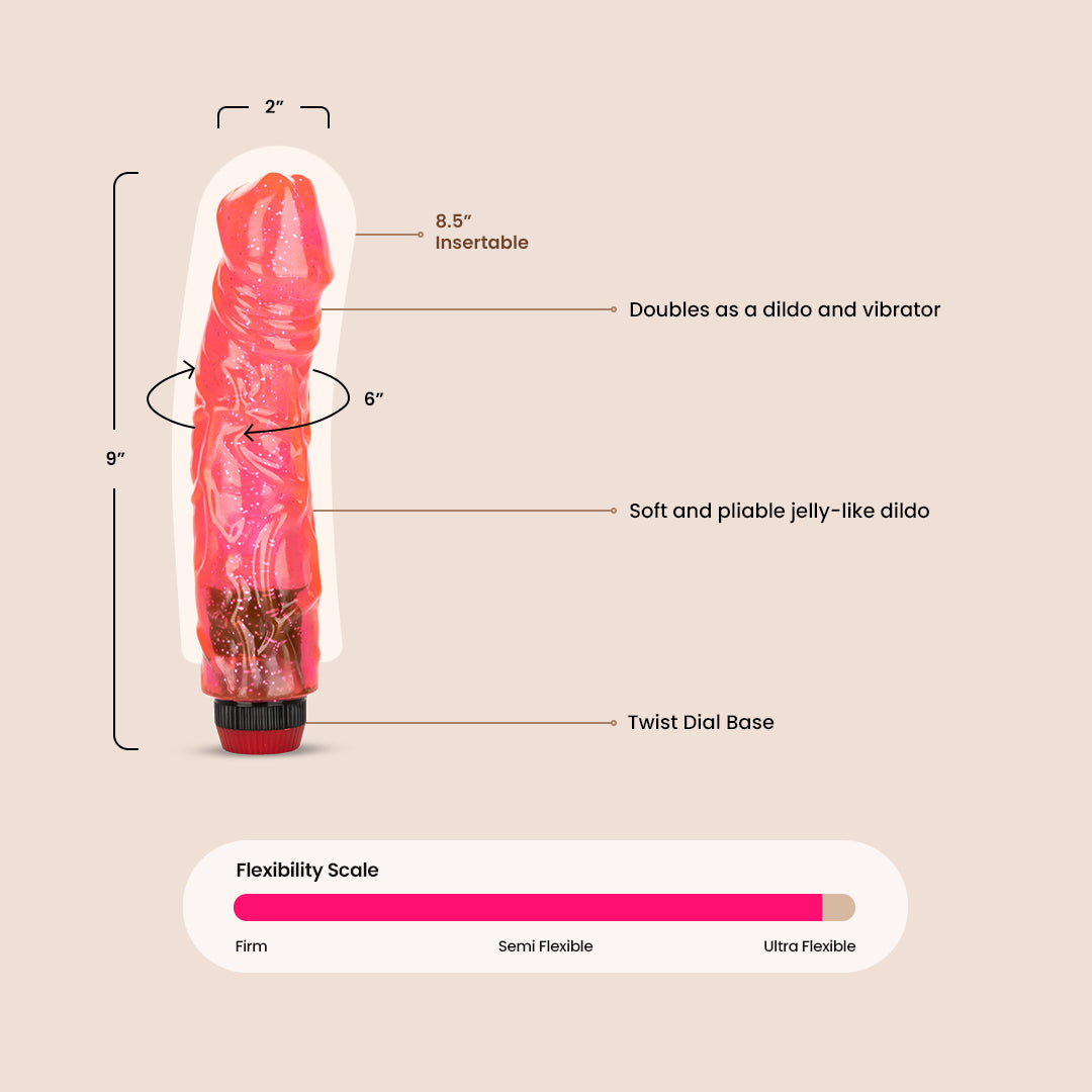 Hot Pinks™ Devil Dick - Realistic Vibrating Dildo for Women & Couples | Powerful G-Spot & Clitoral Stimulation | Waterproof Adult Toy for Bedroom Play & BDSM