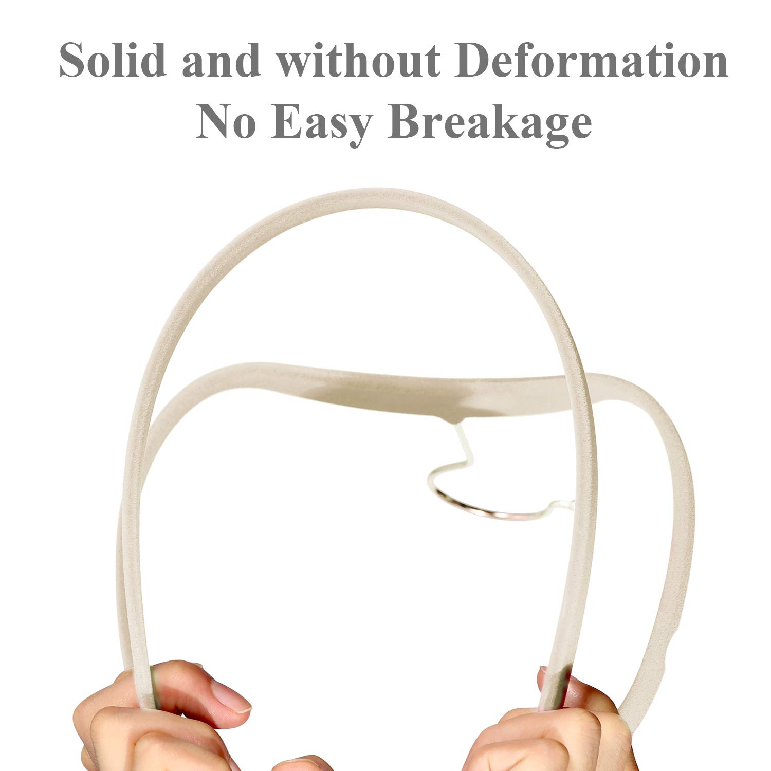 Premium Velvet Suit Hangers 50 Pack - Heavy Duty Non-Slip Clothes Hangers with 6 Finger Clips & Tie Rack for Men & Women - Space Saving Wardrobe Organizer for Closet, Suits, Dresses & Coats (Beige)