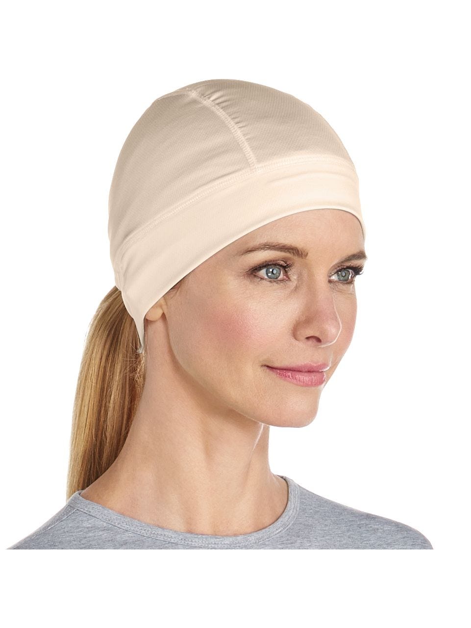 Hubbard UV Protection Skull Cap for Men & Women - Beige Sun Hat for Outdoor Activities, Hiking, Fishing, and Running