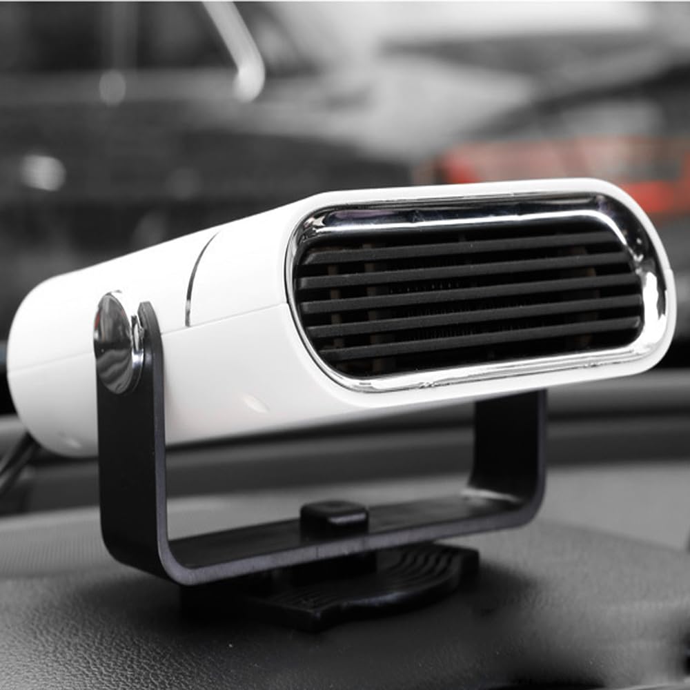 MACHSWON 120W Portable Car Heater - Fast Heating Auto Defroster & Windshield Defogger for Cars, 360° Rotatable Cigarette Lighter Plug-in Heater (White) | Perfect for Winter Driving, Quick Defrosting & Fog Removal in Cold Weather