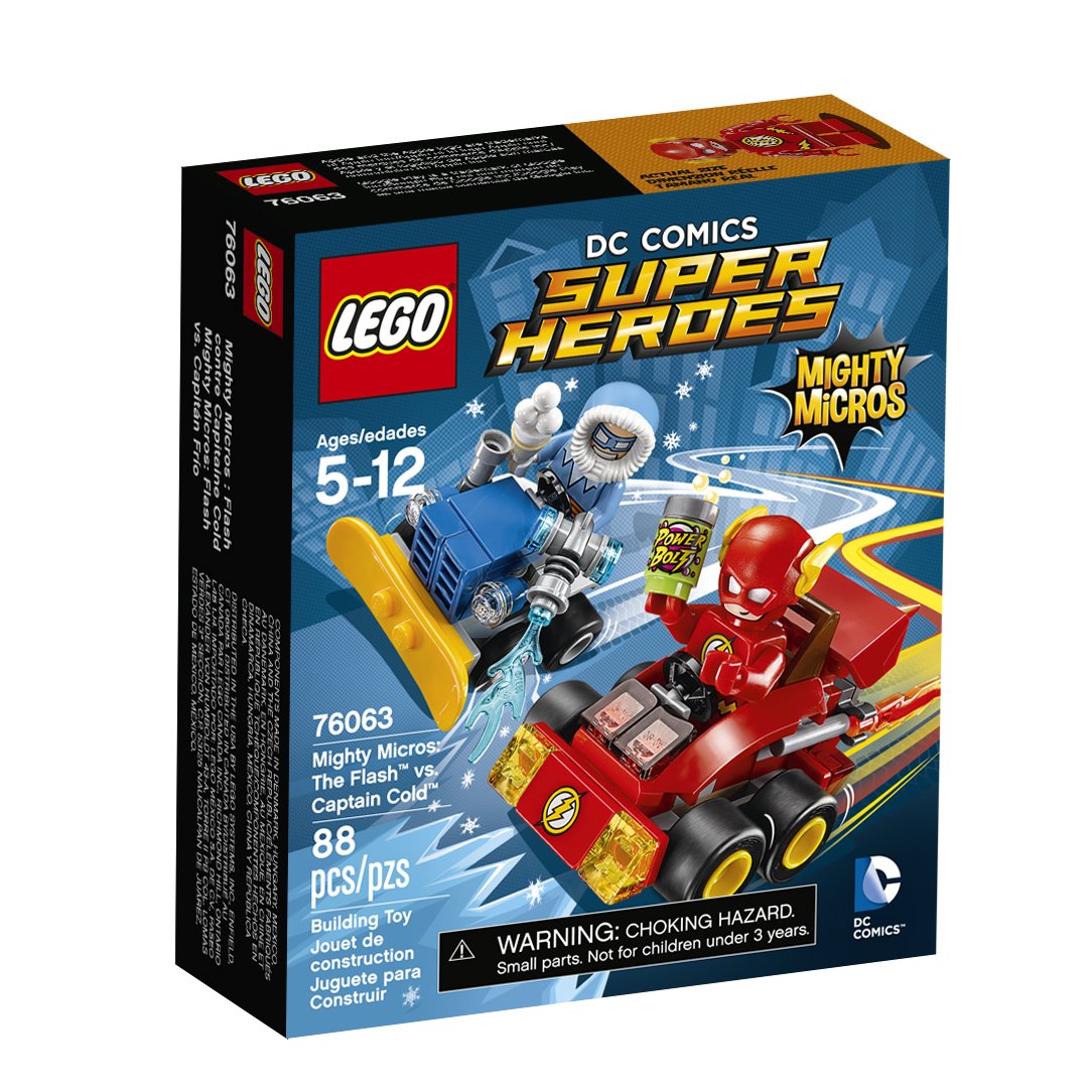 LEGO Super Heroes Mighty Micros The Flash vs Captain Cold Building Kit 76063 (88 Pieces) - Fun Superhero Toy for Kids, Creative Play & Collectible Gift for DC Comics Fans