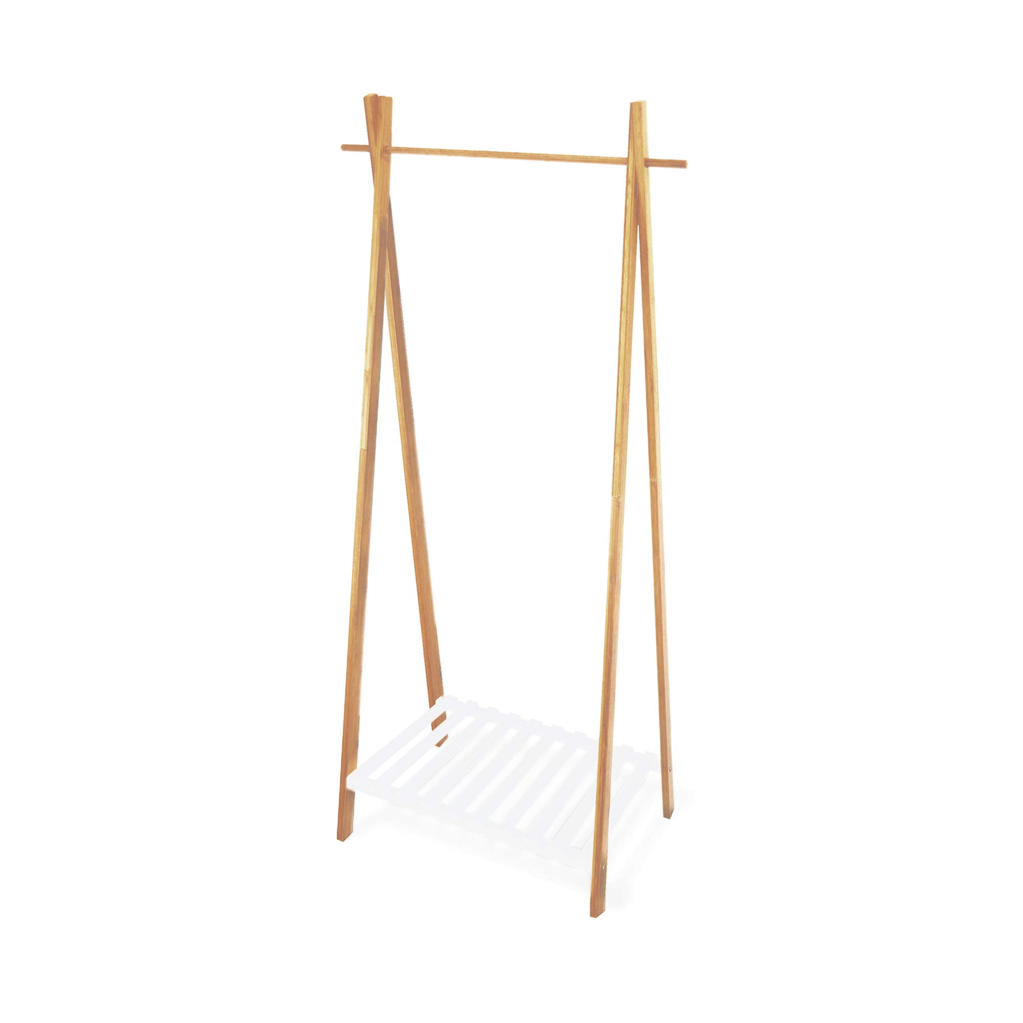 Nagano Bamboo Clothes Rack - 80 x 44 x 162 cm Space-Saving Wardrobe Organizer for Bedroom, Closet & Laundry Room | Compactor RAN8970