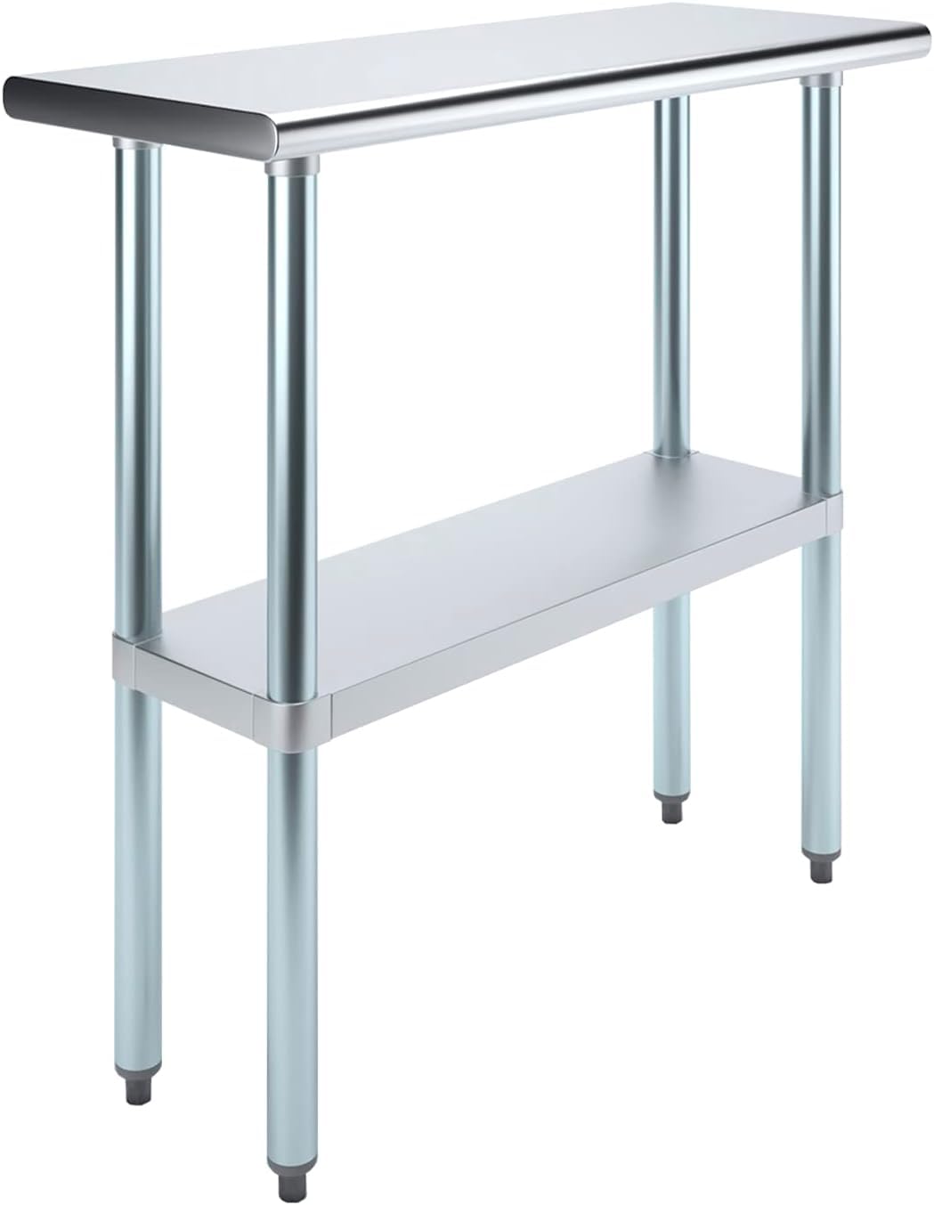 NSF Certified Heavy Duty Stainless Steel Prep Table - Commercial & Home Kitchen Use with Galvanized Shelf & Legs (Optional Wheels) - Perfect for Restaurants, Food Trucks & Home Chefs