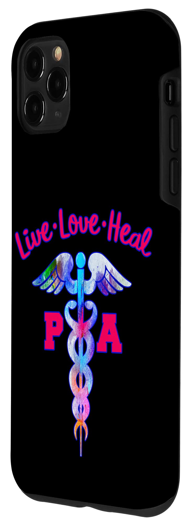 iPhone 11 Pro Max Case with Caduceus Medical Symbol - Live Love Heal Design for Graduation, Appreciation & Medical Professionals - Perfect for Doctors, Nurses, Students & Healthcare Workers