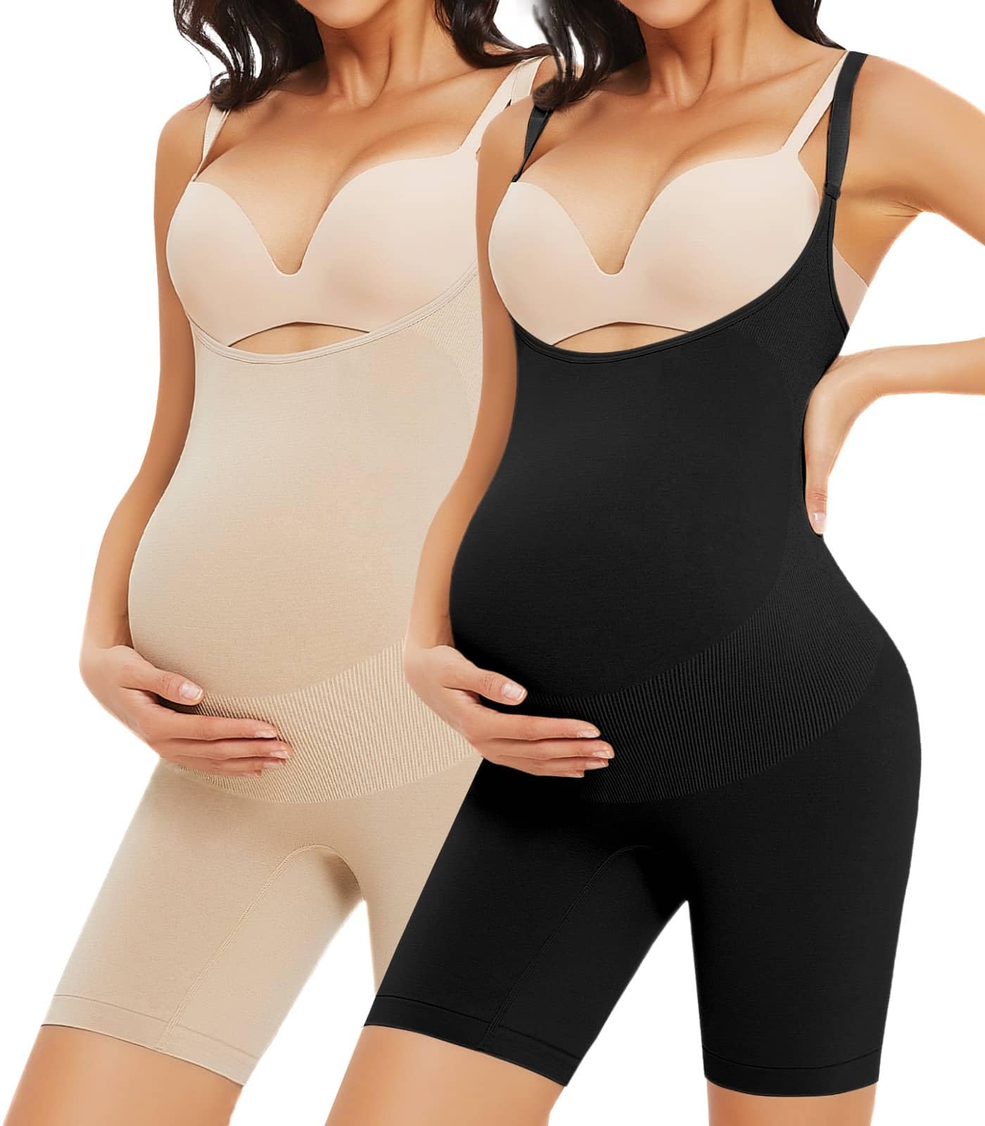 Pregnancy Shapewear for Women - Seamless Maternity Bodysuit with Adjustable Straps & Bump Support - Comfortable Jumpsuit for Everyday Wear, Nursing & Postpartum Recovery