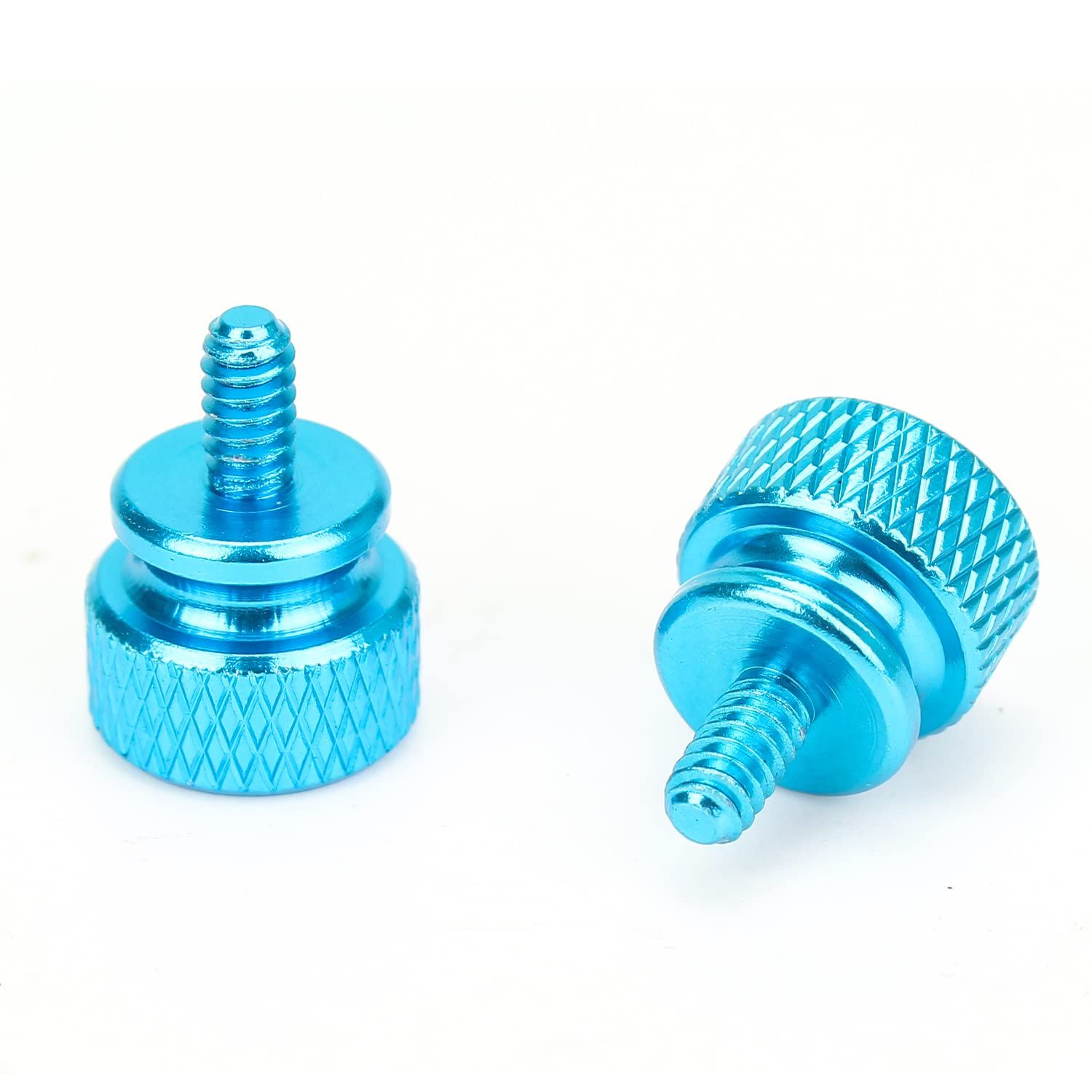 10-Pack Lake Blue Anodized Aluminum Thumb Screws 6-32 Thread for Computer Case, Cover, Power Supply & Hard Drives - Secure PC Build & Easy Maintenance