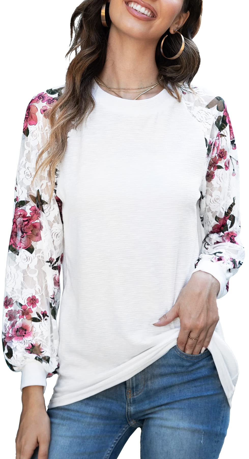 Women's Lace Tops - Long & Short Sleeve Casual Blouses | Loose Fit T-Shirts & Elegant Shirts for Work, Date Night & Everyday Wear