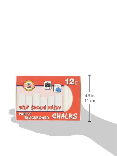 Koh-I-Noor White Blackboard Chalk - Pack of 12 for Classroom, Teaching, and Home Schooling Use