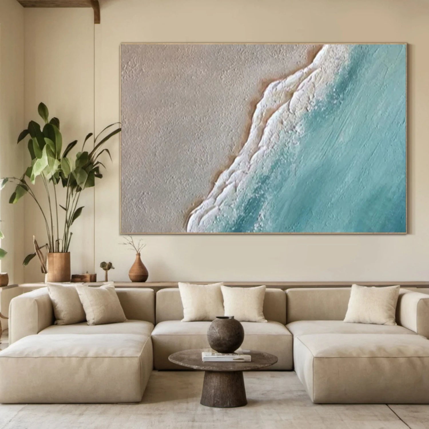 Ocean and Sky Painting #OS 227 - Handmade Canvas Wall Art for Home & Office Decor - Perfect for Living Room, Bedroom, or Office