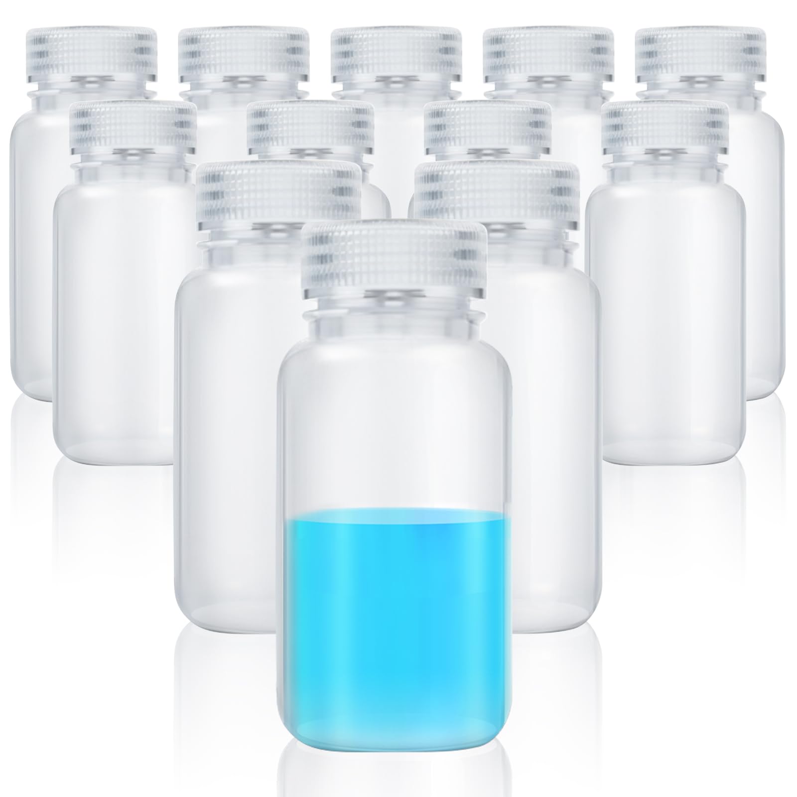 12-Pack 16oz (500ml) Plastic Sample Bottles with Lids - Wide Mouth Reagent Bottles for Water Sampling, Lab Testing & Scientific Experiments | PP Translucent Material | Ideal for Laboratories, Home Science Projects & DIY Storage