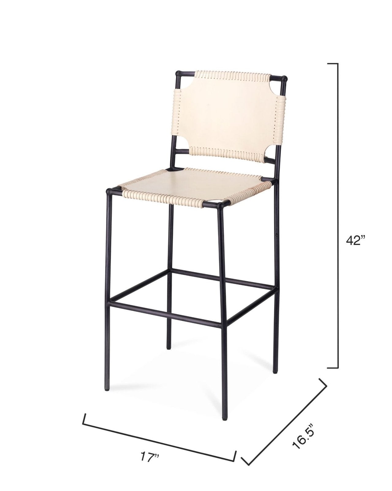 Asher Bar Stool Off White - Modern Kitchen & Bar Counter Stool for Home, Cafe, and Restaurant Use