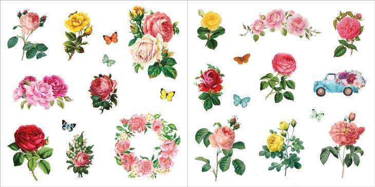 Bunches of Botanicals Sticker Book - 500 Unique Floral Stickers for Scrapbooking, Journaling & DIY Crafts | Perfect for Bullet Journals, Planners & Gift Decorations