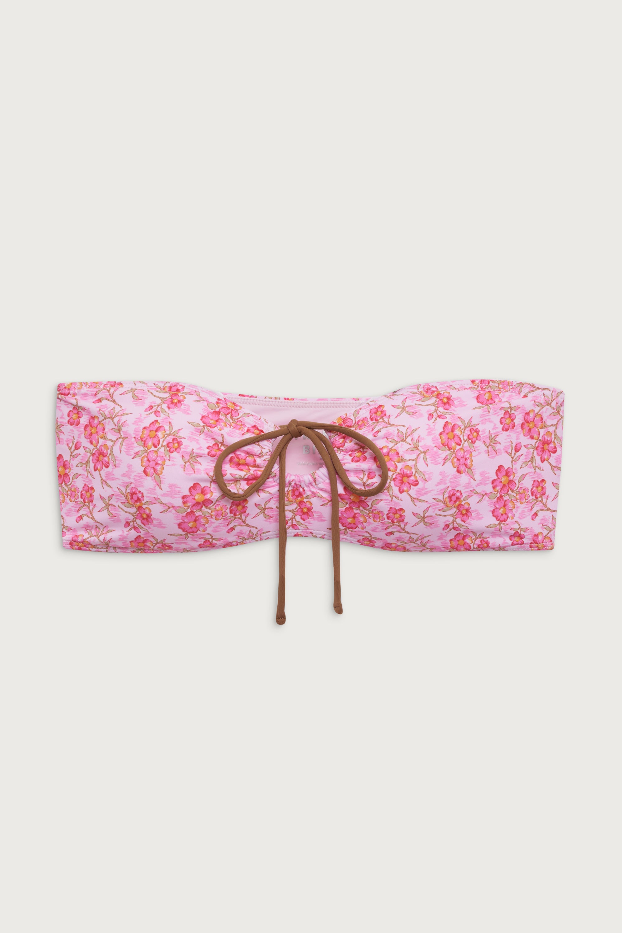 Meredith Floral Bandeau Bikini Top - Watercolor Hibiscus Print Swimwear for Women | Beach Vacation, Pool Party, Summer Fashion