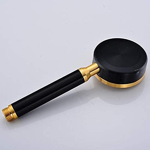 High Pressure Handheld Shower Head - Round Shape Gold & Black Bathroom Showerhead with Water Saving Technology | Perfect for Relaxing Spa-Like Showers and Water-Efficient Bathroom Upgrades