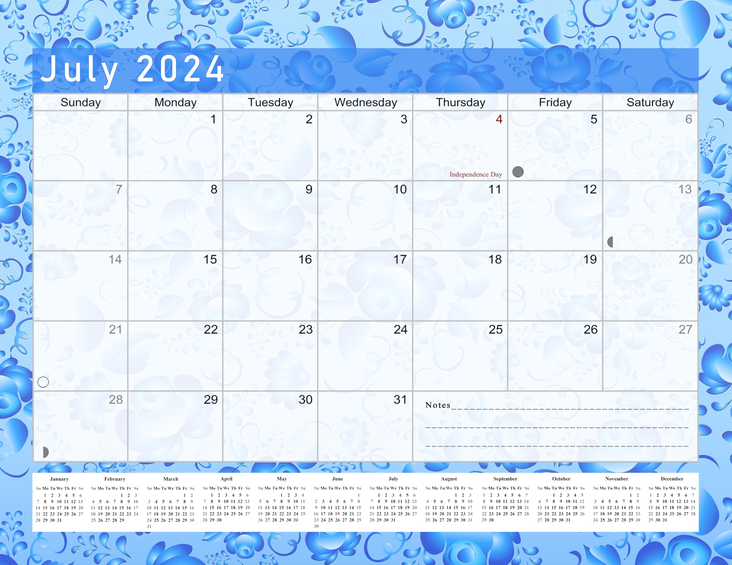 2024-2025 18-Month Magnetic Desk Calendar & Wall Planner - Monthly Organizer with Bonus Stickers (Edition #19) - Perfect for Office, Home & School Planning