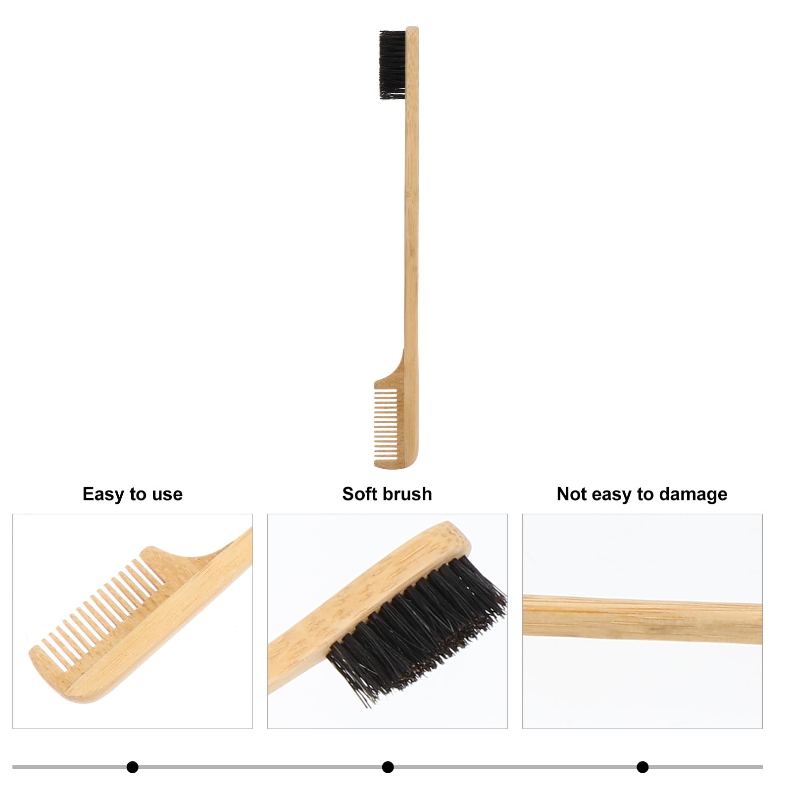 Natural Bamboo Wooden Eyebrow Brush & Eyelash Comb - Dual-Ended Makeup Tool for Perfect Brows & Lashes | Ideal for Eyebrow Grooming, Lash Separation & Professional Makeup Application
