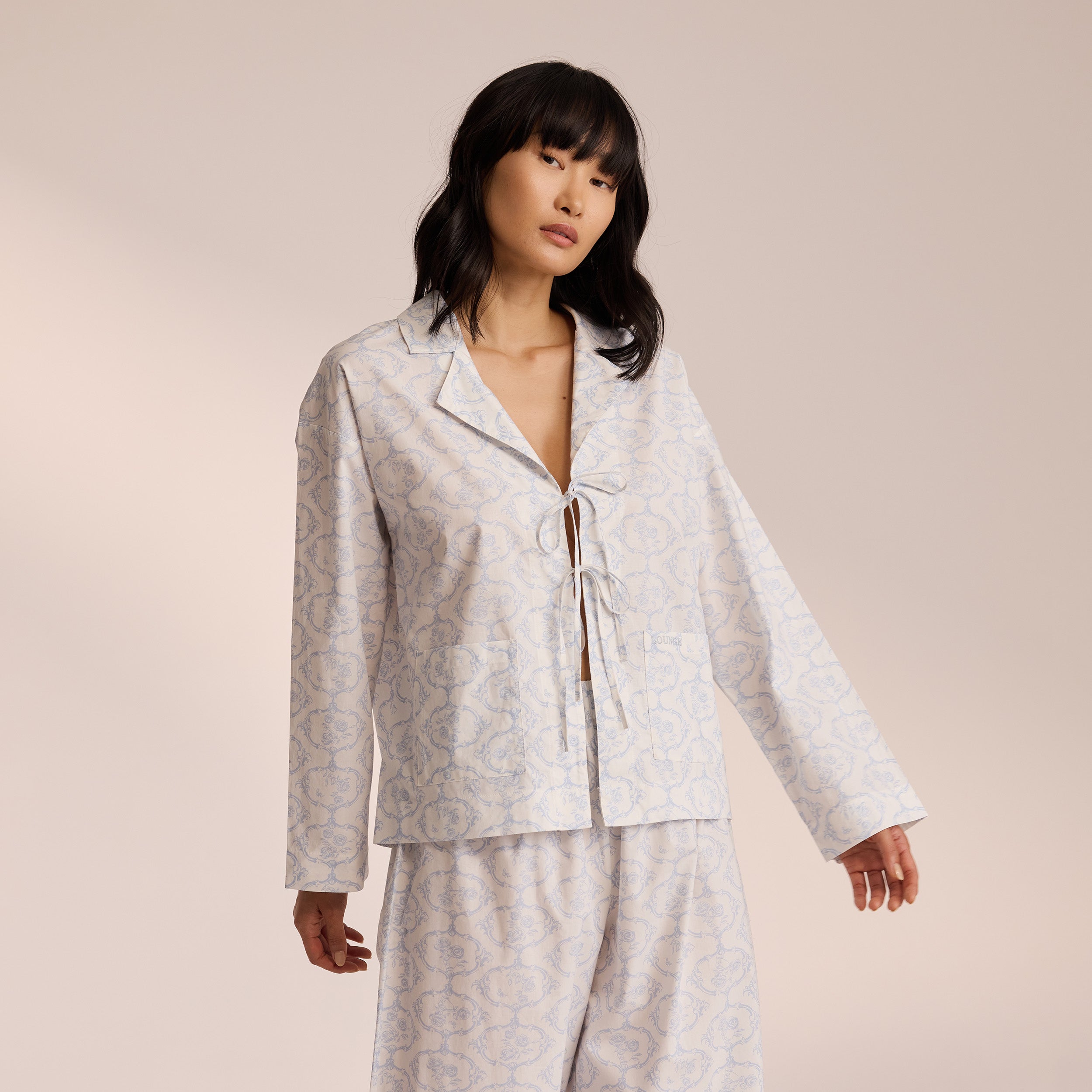 Soft Cotton Pyjama Shirt for Women & Men - Comfortable Blue Sleepwear for Nightwear & Lounge Wear