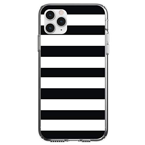 Black & White Bold Horizontal Stripes On Clear Case