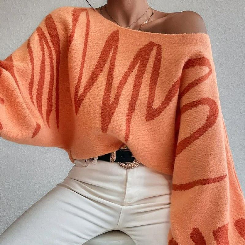 Women's Loose Knit Pullover Sweater with Lantern Sleeve Design - Cozy Casual Wear for Fall & Winter, Perfect for Office, Date Night and Weekend Outings