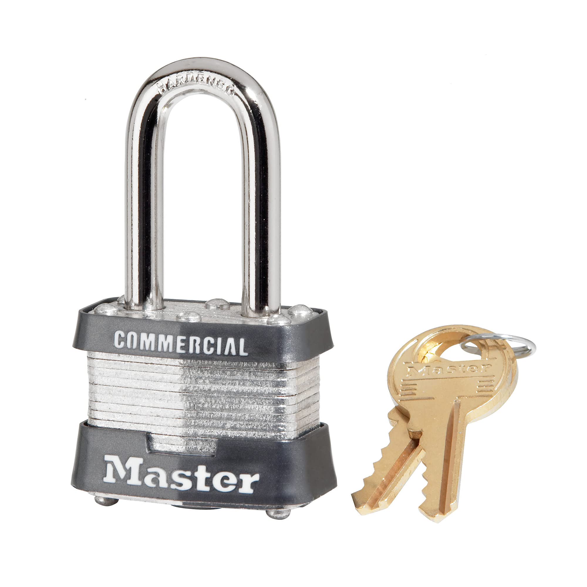 Master Lock 3KALF Heavy Duty Outdoor Padlock with Key - 1 Pack Silver - Secure Sheds, Gates, Lockers & Storage Units